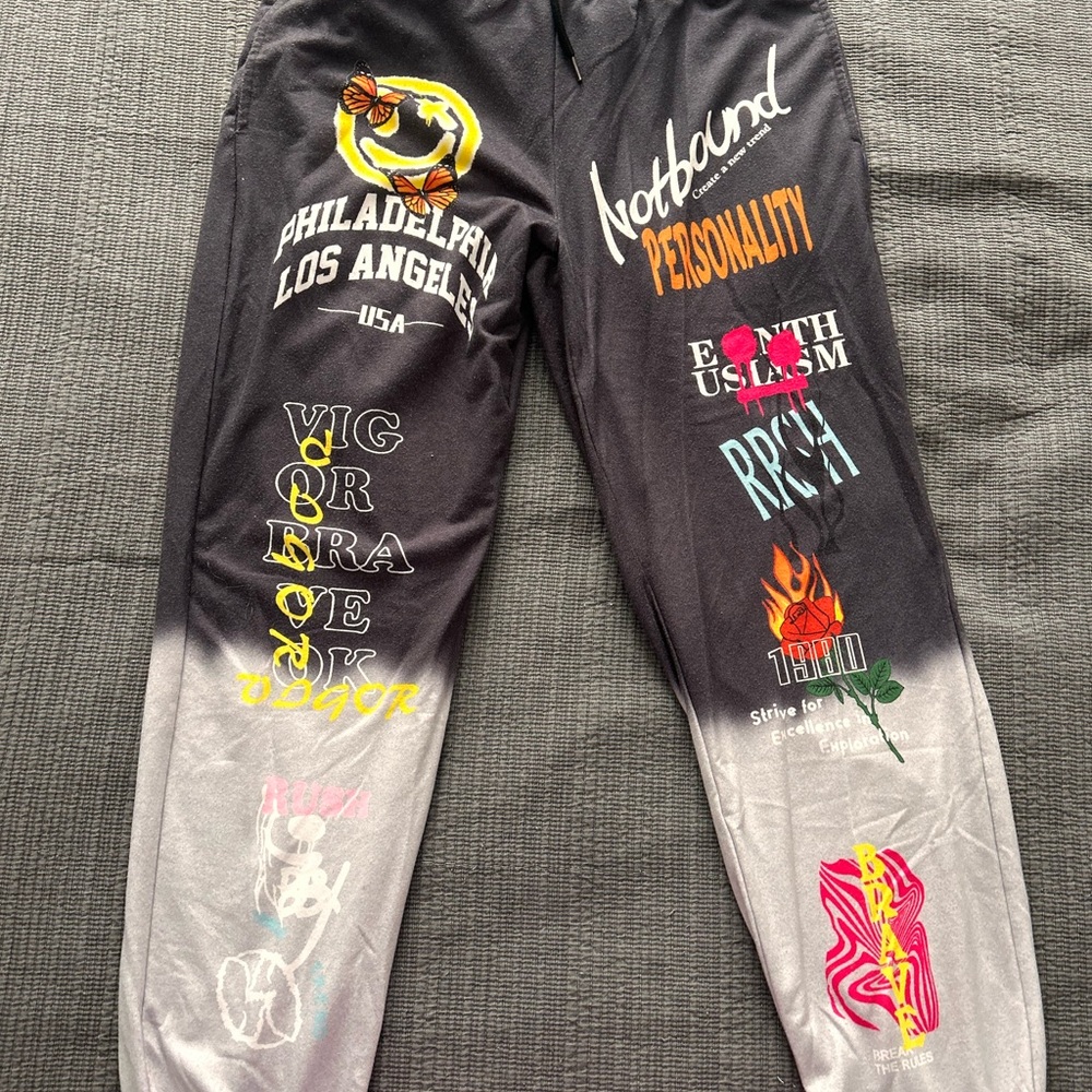 Kids Graphic Joggers - Black and Gray